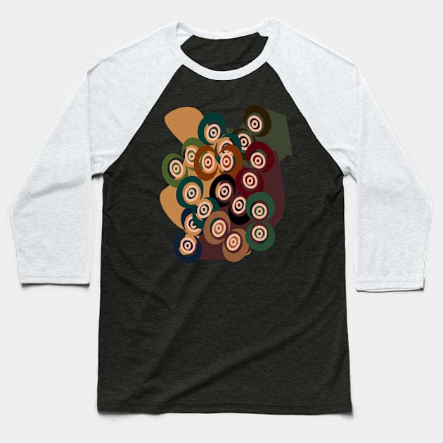 Concentric Circles (Earth Colors) Baseball T-Shirt by RoxanneG